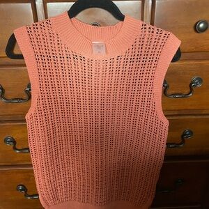 Calia Sleeveless Knit Sweater Vest in Coral